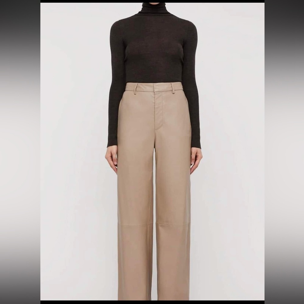 Scanlan Theodore Wide Leg Leather Pants Size 6